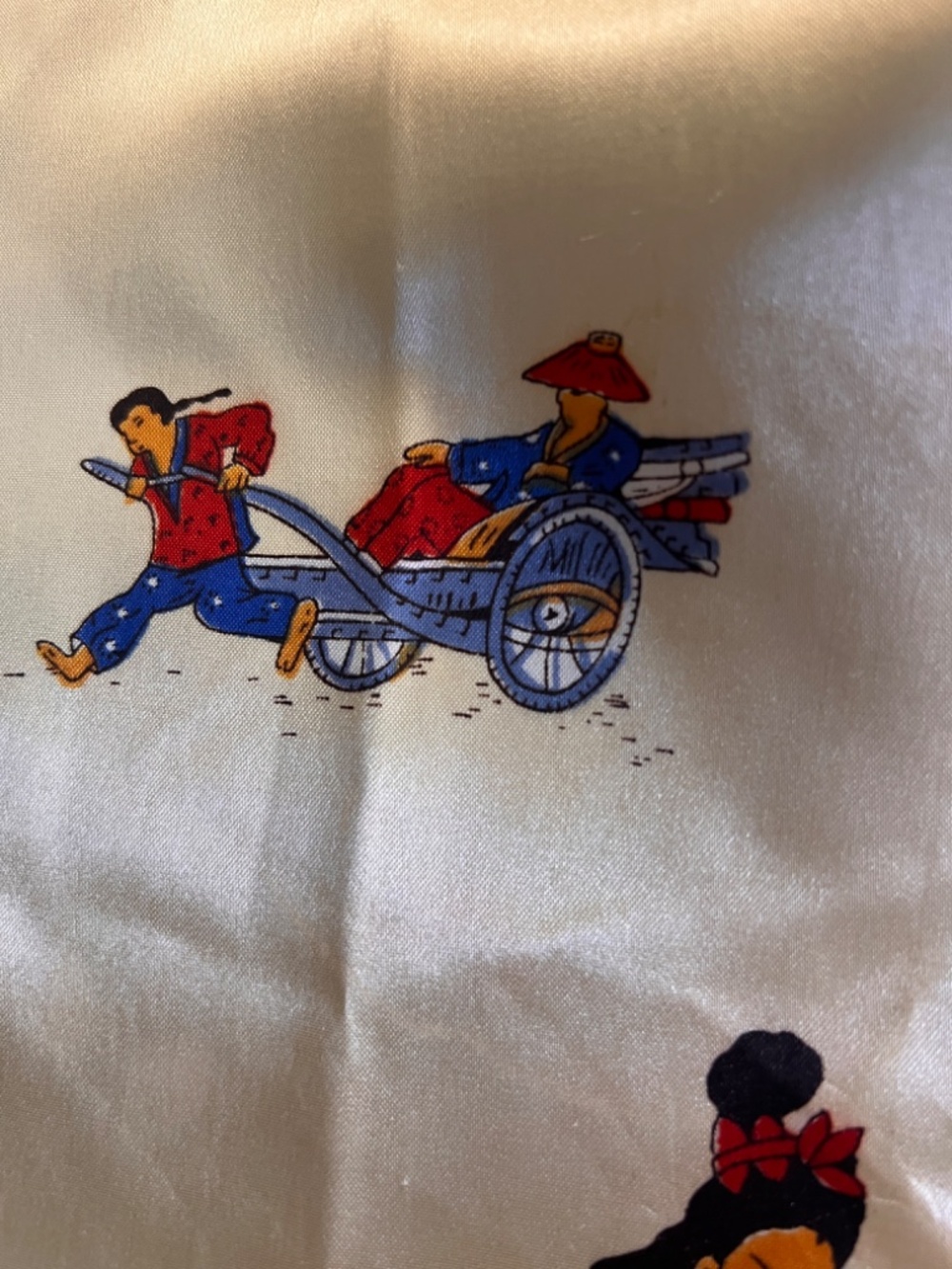 Vintage Peck & Peck Asian Design Square Acetate Scarf - Picture 5 of 6